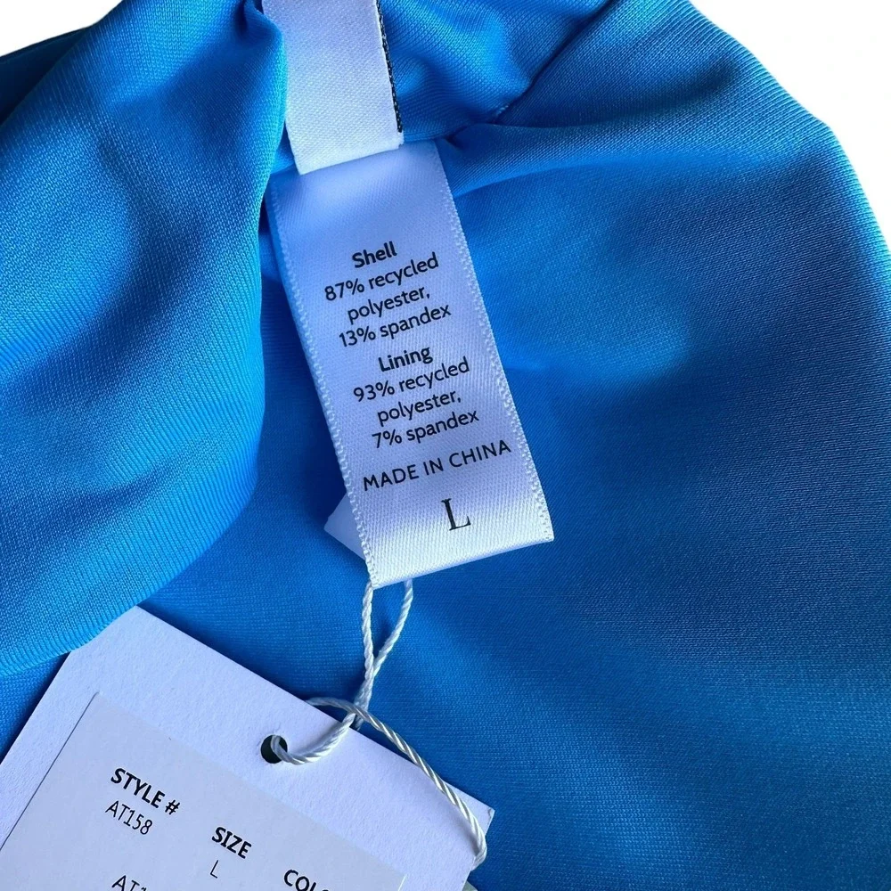 andie swim the newport bikini top bright blue, women size large